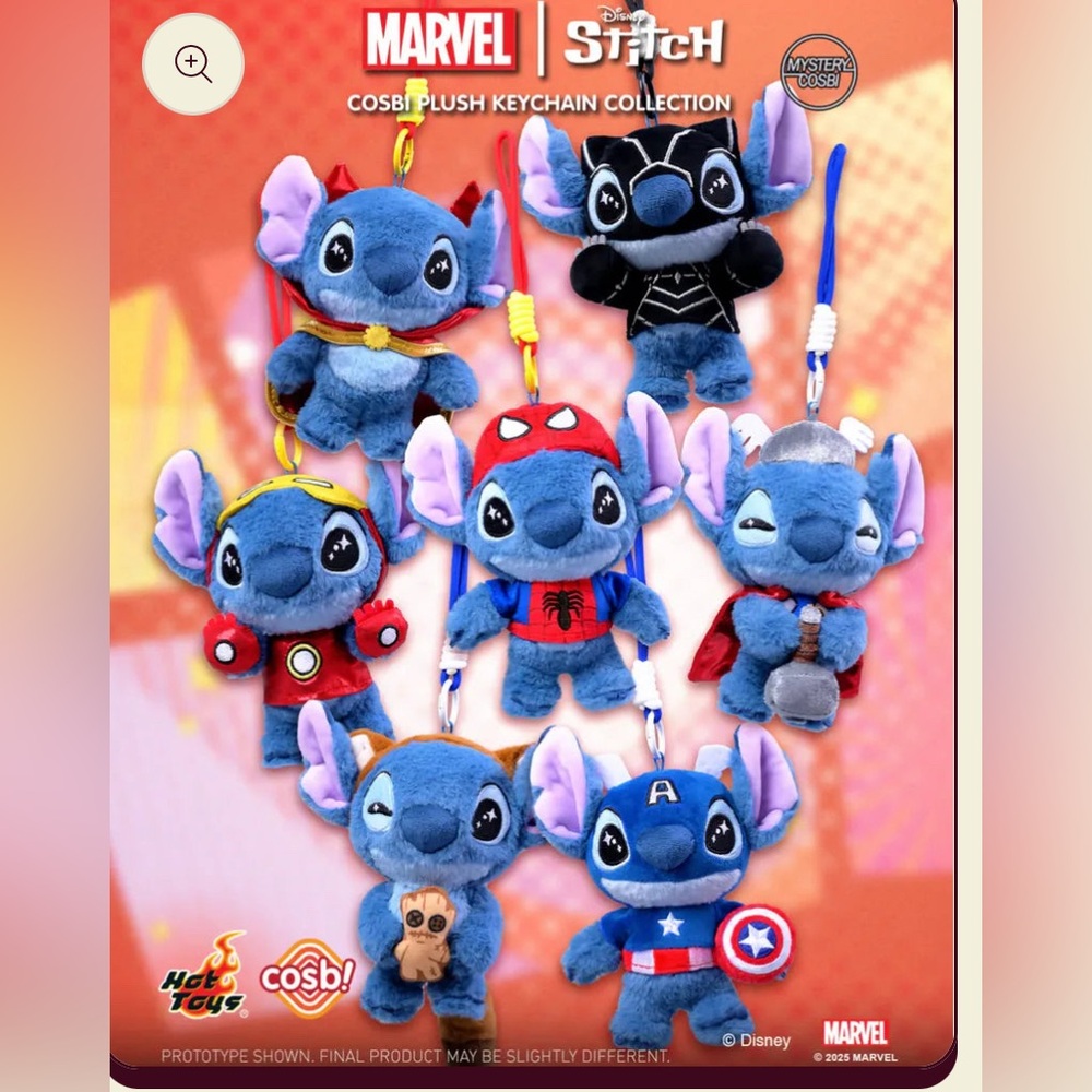 Marvel + Stitch Superhero Plush Keychain